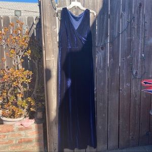 Lulus Dark Blue Velvet Maxi Dress